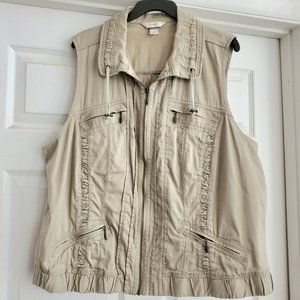 CJ Banks Vest 2X Almond Khaki